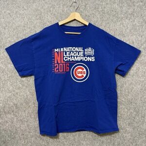 Chicago Cubs 2016 Men's XL MLB National League Champions T-Shirt Blue Baseball